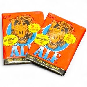 1987 Topps ALF 2nd Series Sealed‎ Wax Pack 5 Cards Sticker Vintage TV Retro Gift